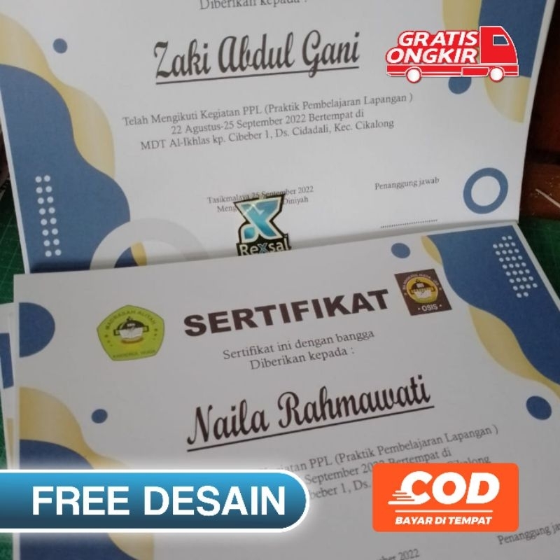 

cetak sertifikat a4 online,piagam penghargaan,sertifikat custom,,sertipikat murah