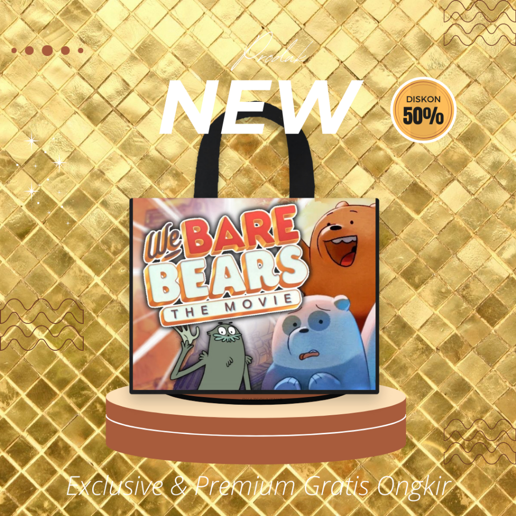 

Tas Ultah We Bare Bears Premium Keren Tas Custom Tas Wanita Souvenir Goodiebag Birthday Tas Anak Tas Spunbond
