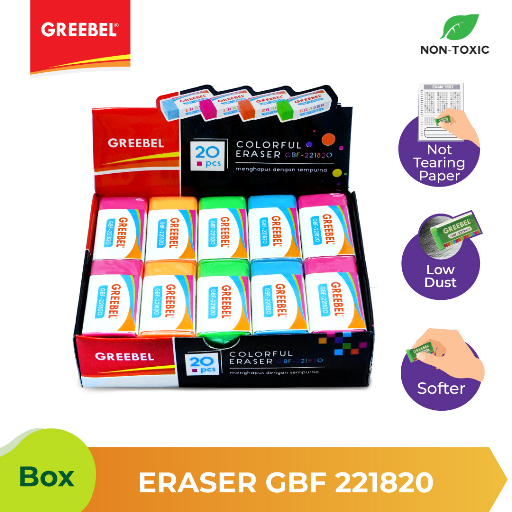 

Penghapus / Eraser Greebel Colorful Eraser GBF - 221820 Penghapus Murah