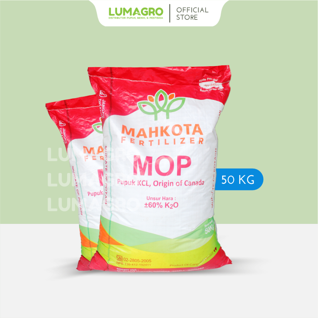Pupuk KCL Mahkota 50kg Tabur Kocor Nutrisi Masa Generatif Penambah Bobot Hasil Panen Memperkuat Tana
