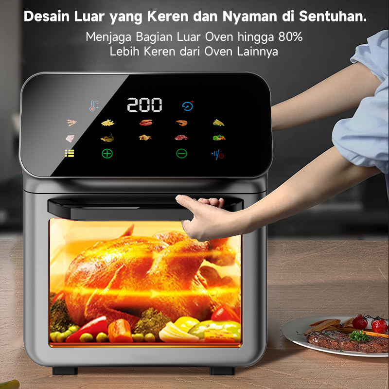 Air Fryer low watt penggorengan udara fryer tanpa minyak 16L airfryer Touch Screen layar sentuh Mesin Fryer Pot goreng tanpa minyak alat masak