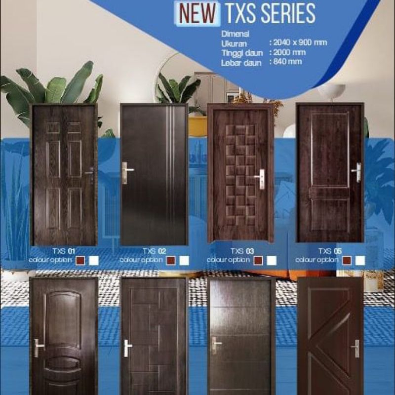 PINTU BAJA KODAI TX SERIES ukuran 90x204 KNOCKDOWN ANTI RAYAP PINTU UTAMA PINTU KAMAR
