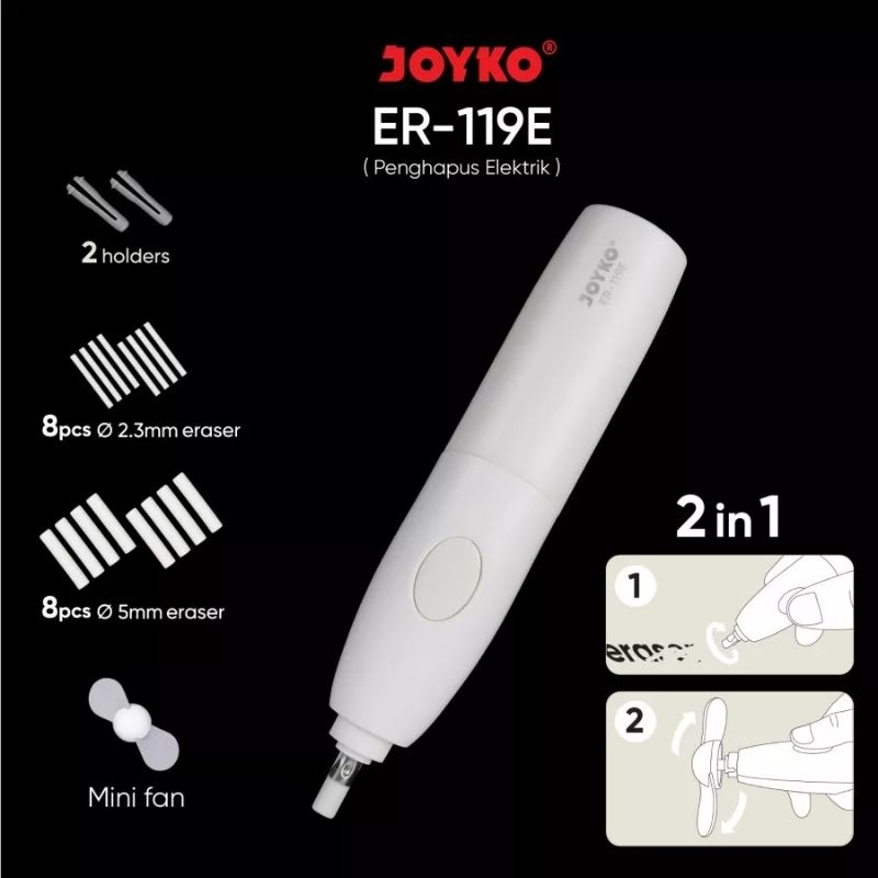 

penghapus joyco electrik 2 in 1 hemat lebay unik