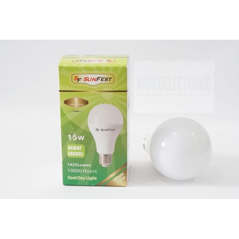 Lampu LED BULB SUNFEST 15 W Cool Day Light 7000 K Classic Series