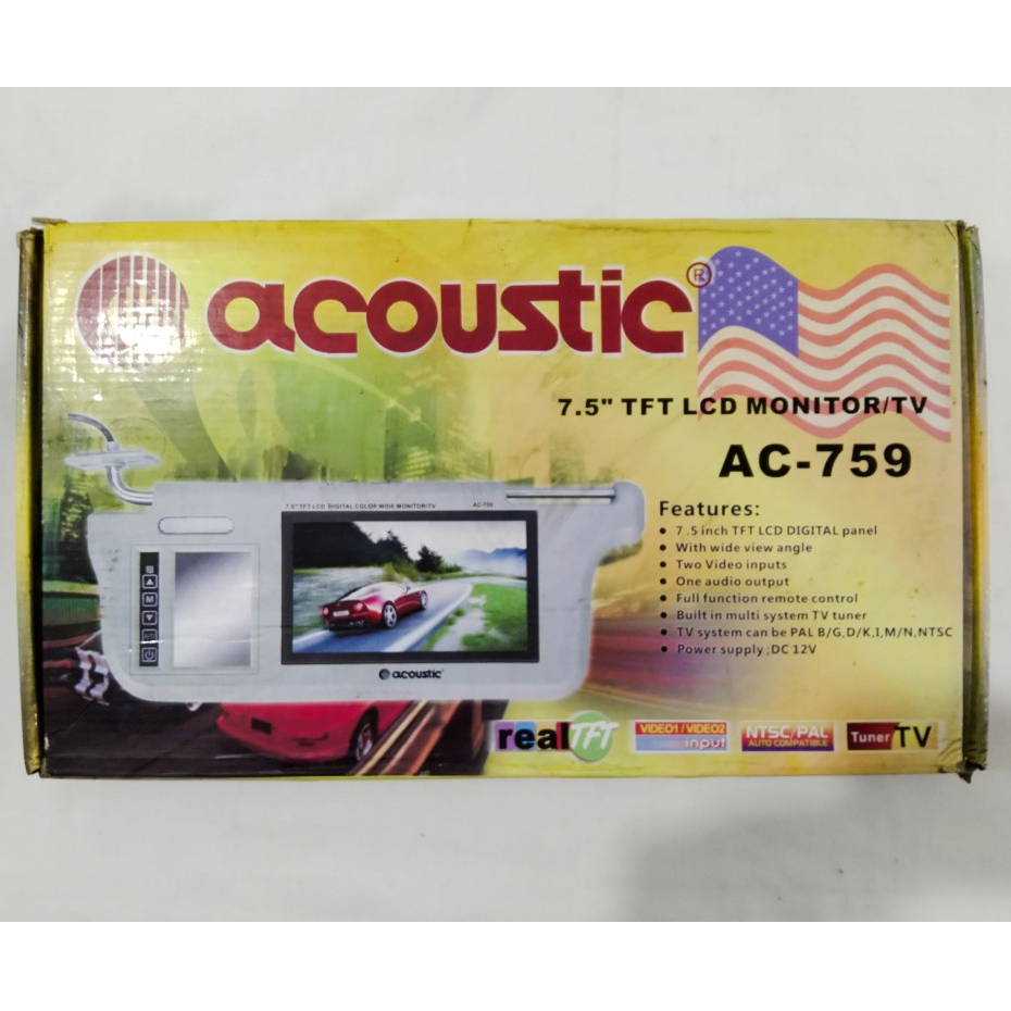 TV Kaca Spion 7,5" ACOUSTIC AC - 759 / TFT LCD MONITOR/TV