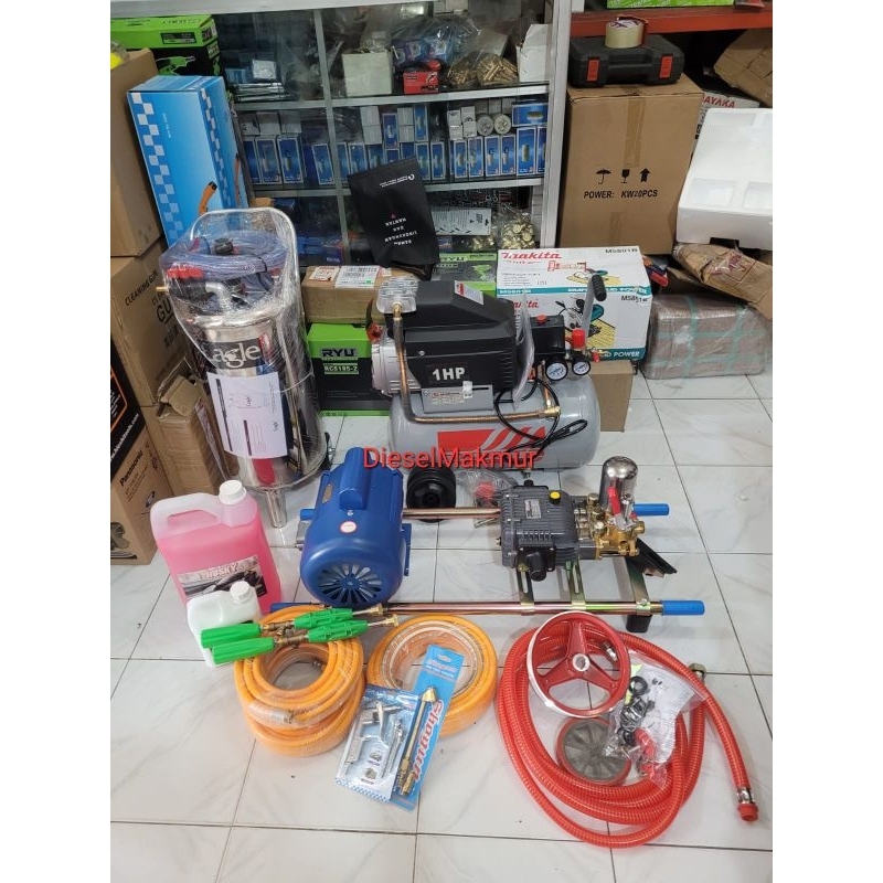 Paket Kompresor Silent + Steam DinamoListrik Siap Pakai