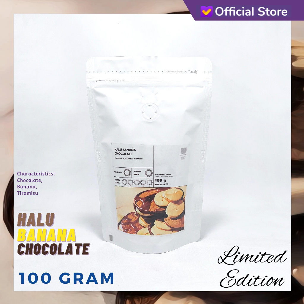 

[MEDIUM DARK] KOPI ARABIKA HALU BANANA CHOCOLATE 100 GRAM ESPRESSO SUTOYO COFFEE