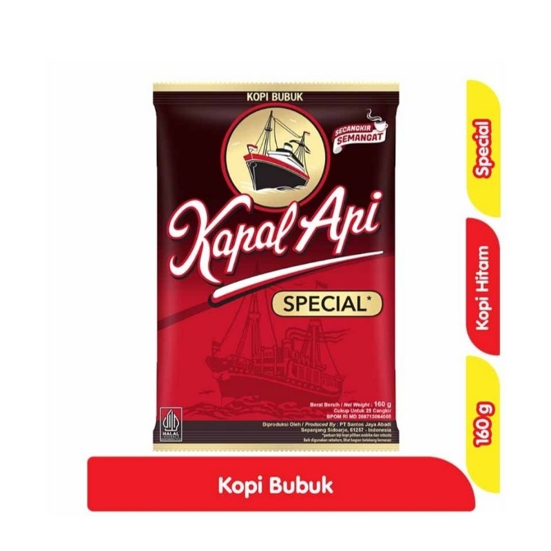 

kapal api bubuk 160gr instan tanpa gula