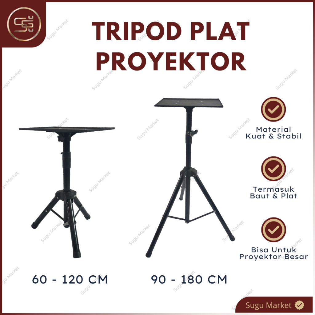 TRIPOD PROYEKTOR with PLAT / MEJA  PROYEKTOR / STAND TRIPOD PROYEKTOR / BRACKET TRIPOD STAND