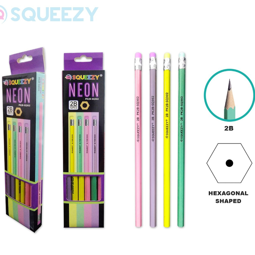 

Pensil 2B SQUEEZY NEON (12pc)