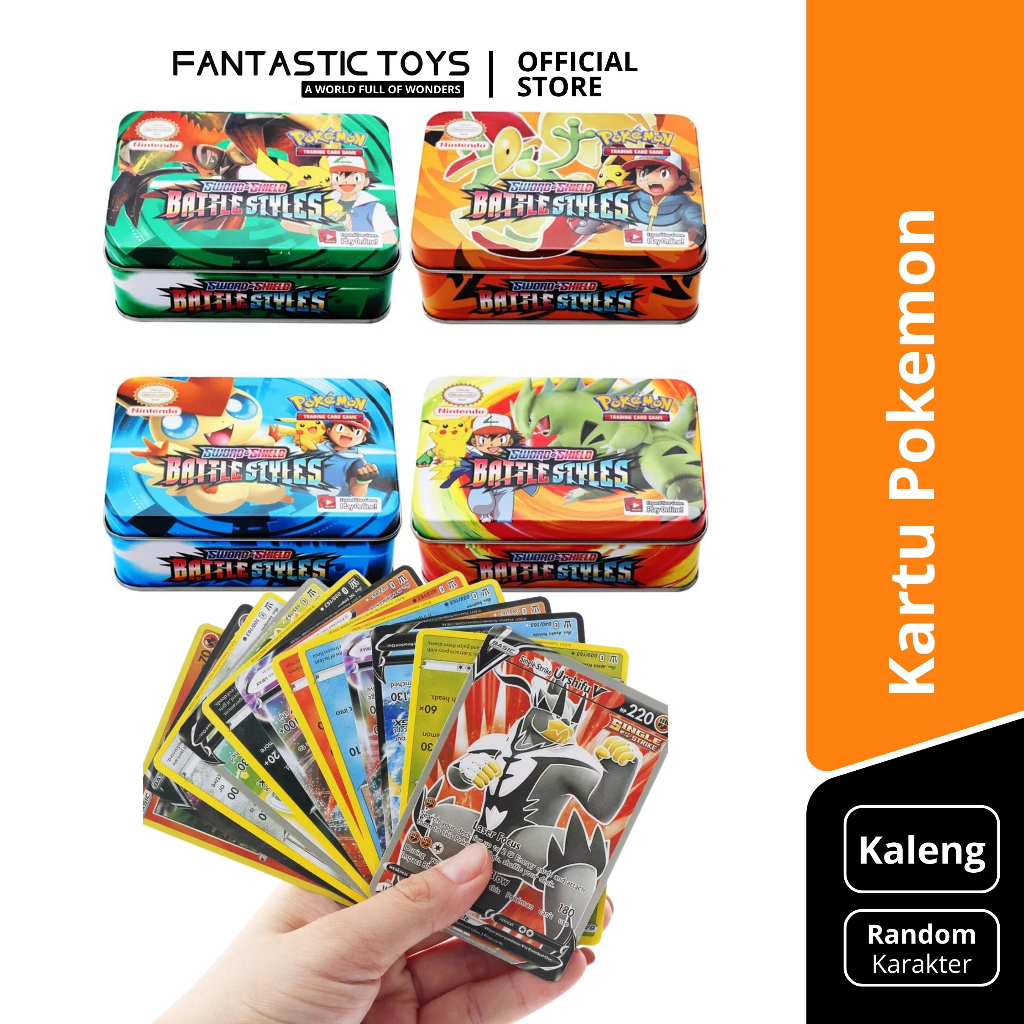 Kartu Pokemon Charizard Pikachu TCG Free Kaleng Case Langka