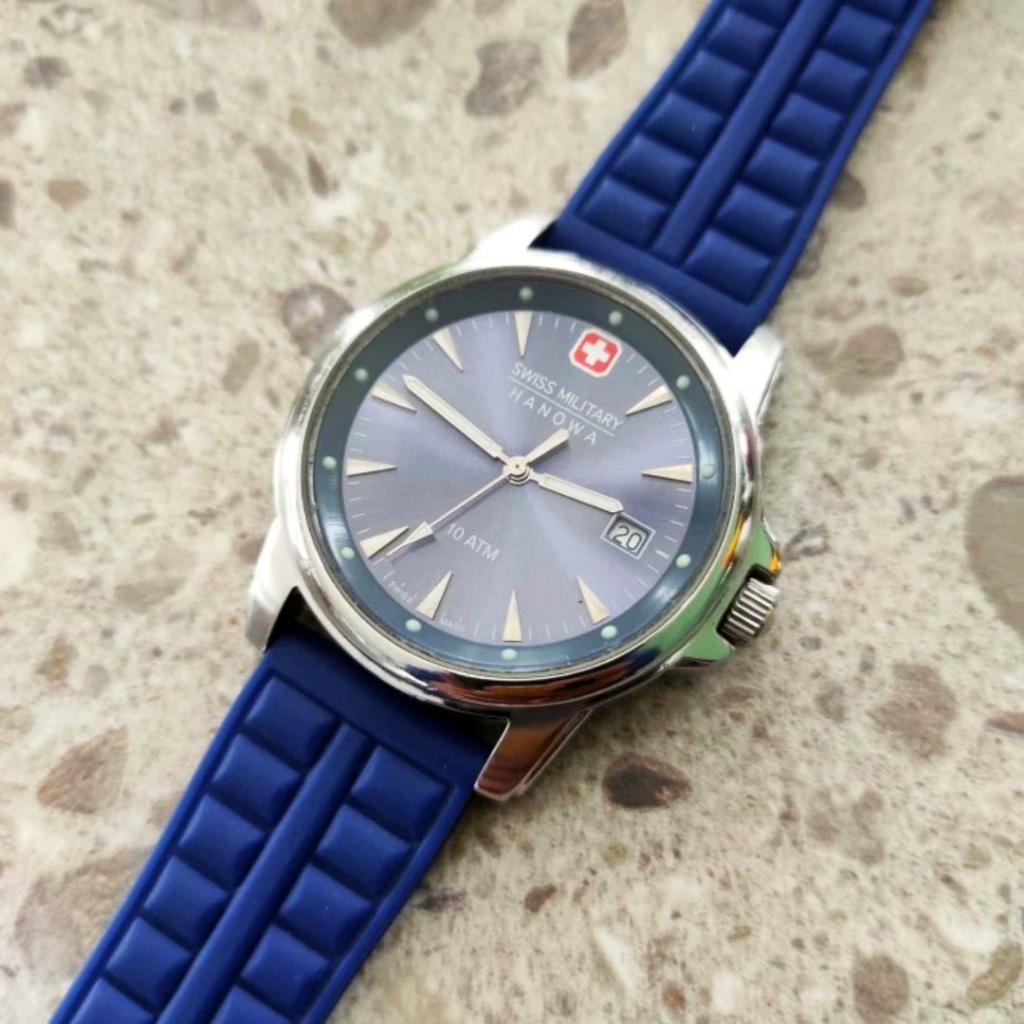Jam Tangan Swiss Made Hanowa Swiss Military Blue Dial Sapphire Crystal