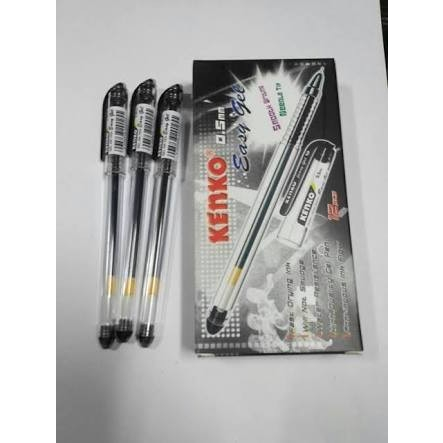 

Pulpen Bolpen Ballpoint Cair Easy Gel Pen 0,5mm Kenko warna Hitam Biru Satuan