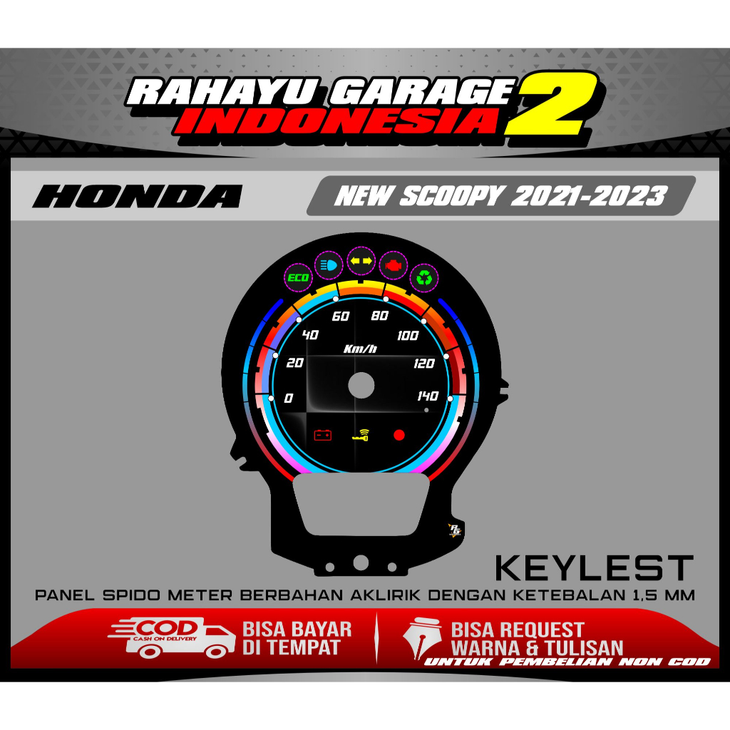 papan speedometer custom new scoopy 2021-2023 panel spido meter custom new scoopy 2021-2023