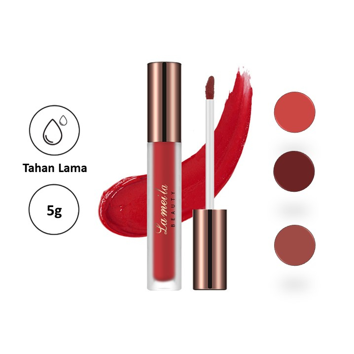 LAMEILA LIpstick Cair Kosmetik Glaze Velvet Metal Bibir Makeup Kecantikan Lip Tint Lip Gloss MC-1029