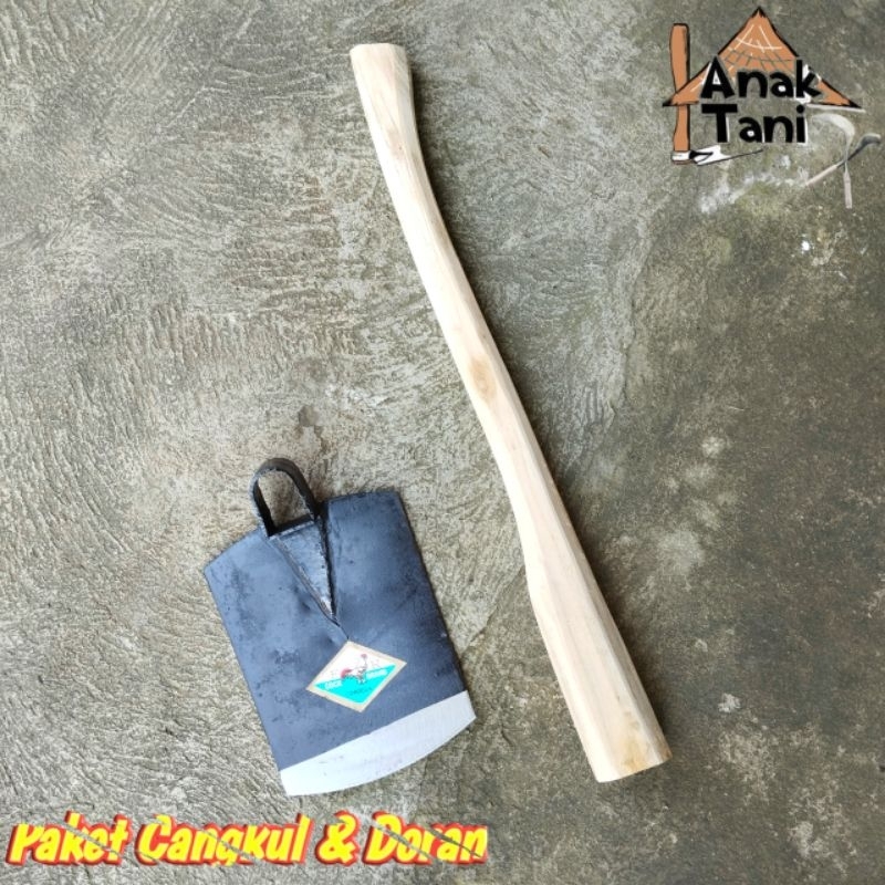 Cangkul tanah cap ayam jago dan dorang gagang kayu jati