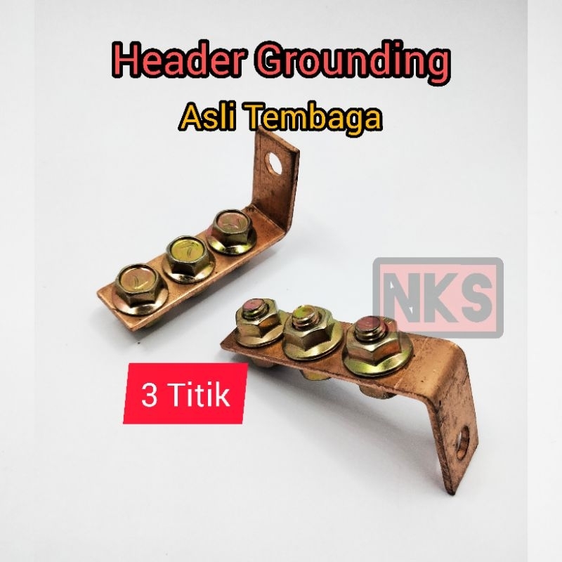 Header Grounding Aki Mobil 3 titik Asli Tembaga