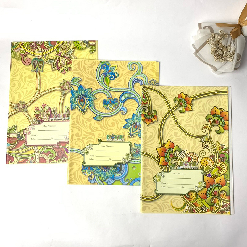 

(10 Lembar) Sampul Buku Tulis Batik NAMA Ukuran Kwarto Samak