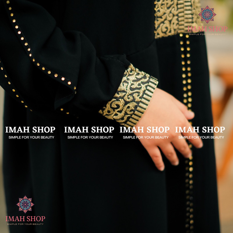 Abaya Gamis Anak Perempuan Maxi Dress Arab Saudi Bordir Zephy Turki Umroh Dubai 225 Turkey India Wanita Hitamjo 78 Gold Kids By Imah Shop