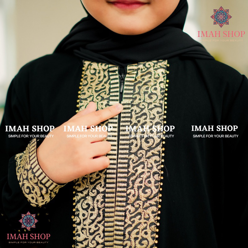 Abaya Gamis Anak Perempuan Maxi Dress Arab Saudi Bordir Zephy Turki Umroh Dubai 225 Turkey India Wanita Hitamjo 78 Gold Kids By Imah Shop