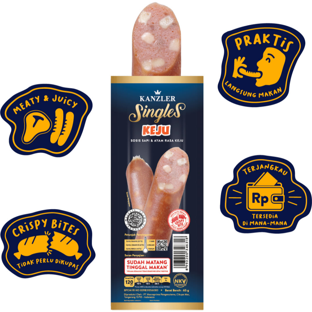 

Kanzler beef sosis keju singles 65gr