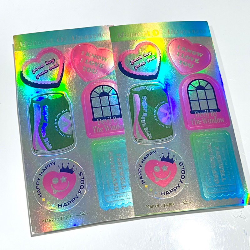 

t x t - moa moment of alwayness hologram sticker kpop group song lyric