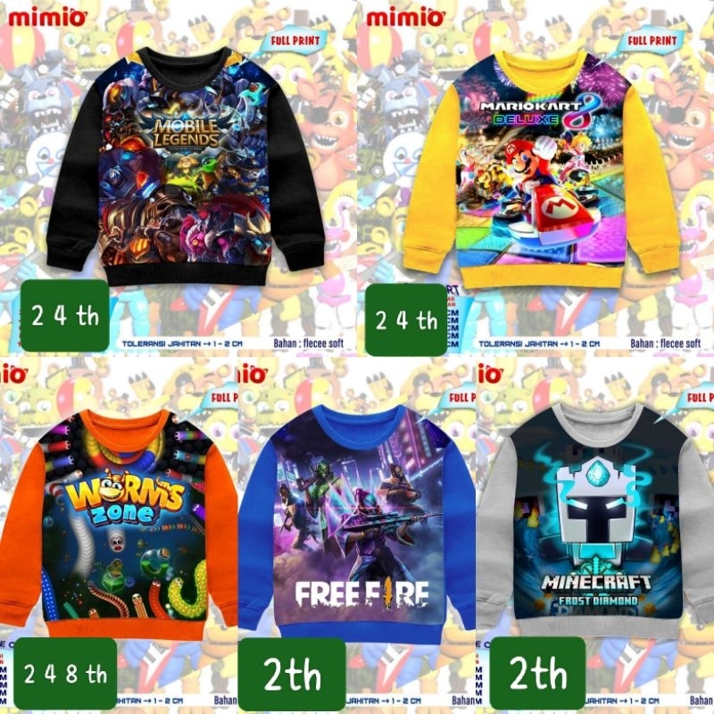 ✅ READY SALE SWEATER ANAK TEBAL BY MIMIO / SWETER ANAK / BAJU ATASAN ANAK / BAJU LUARAN MOTIF GAME T