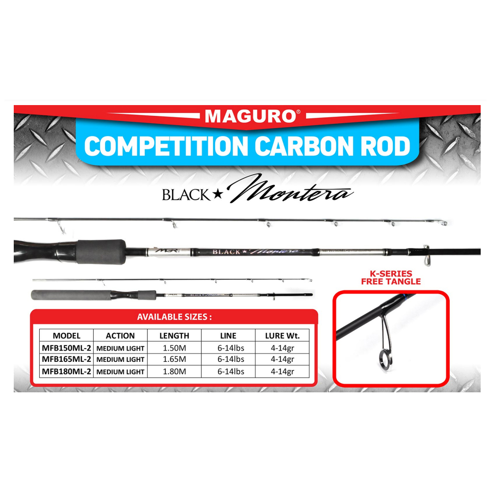 Joran Spinning MAGURO BLACK MONTERA | 150 I 165 I 180 | Pilih Ukuran
