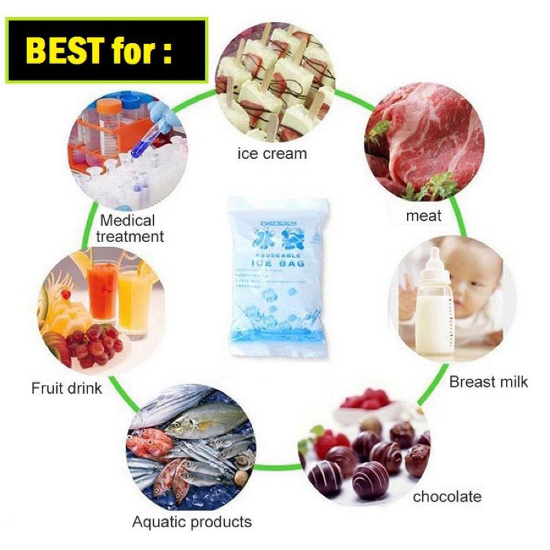 Blue Ice Gel Pack Dry Ice 200Ml Ice Gel : vaksin, obat-obatan, daging, ikan, ice cream, asi eksklusi