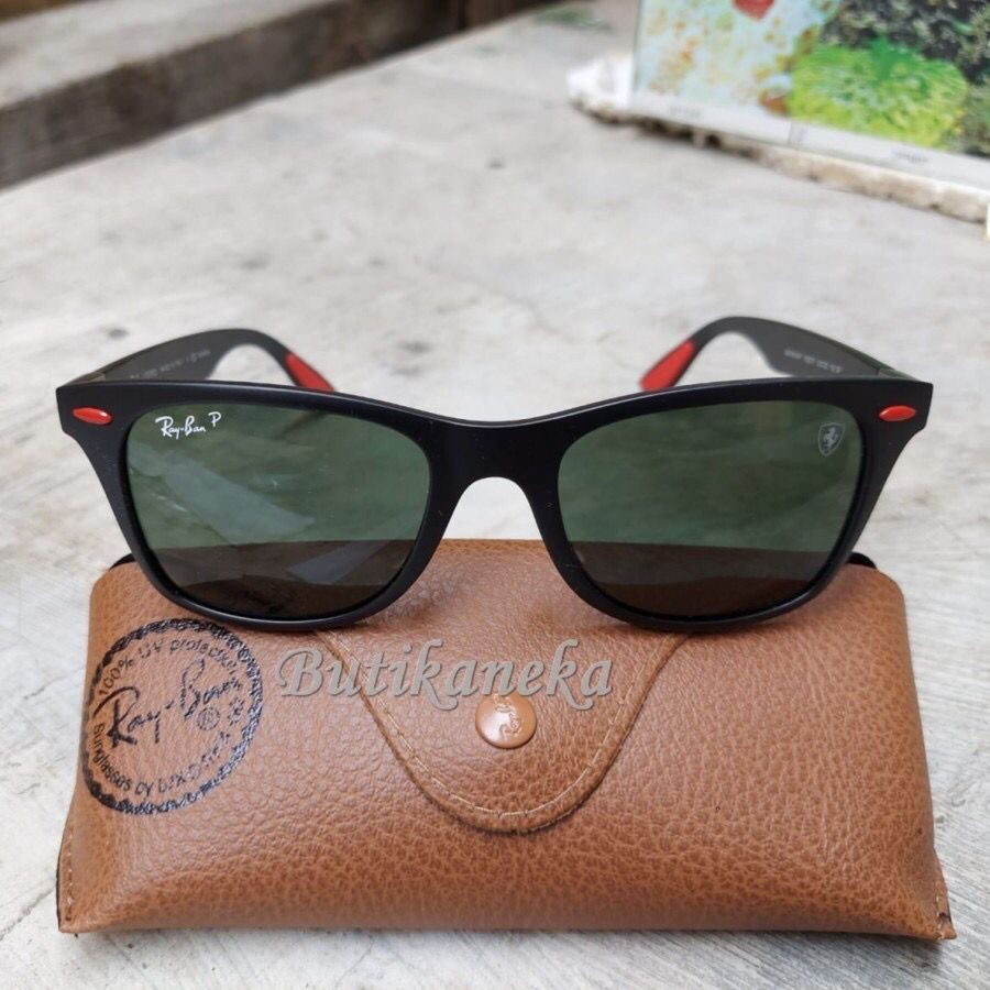 Kacamata Rayban Liteforce Ferrari RB4195 Polarized Black Original