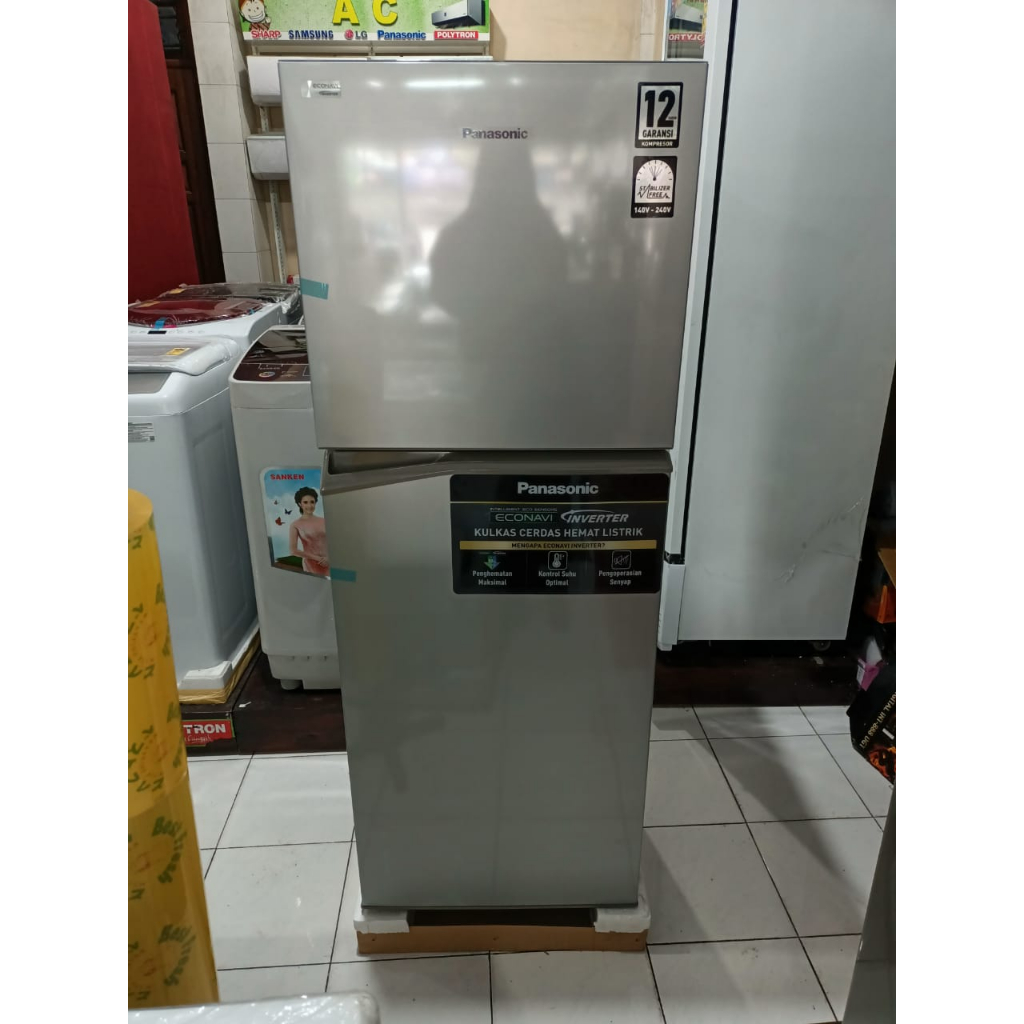 LEMARI ES PANASONIC NR-BB210V-S/KULKAS PANASONIC/LEMARI ES PANASONIC/KULKAS MURAH/KULKAS 2 PINTU