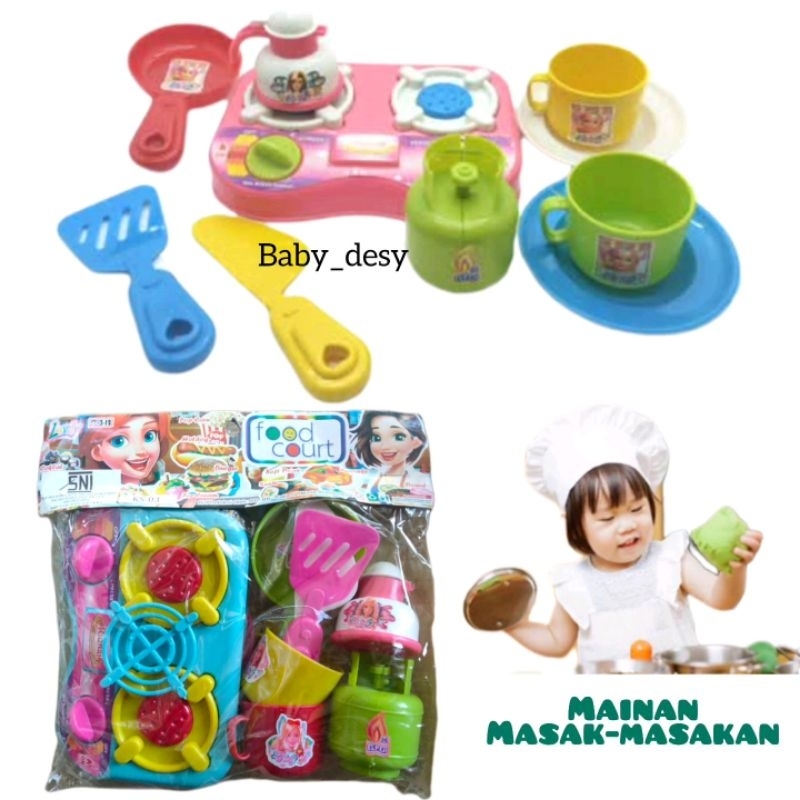 MAINAN MASAK MASAKAN KOMPOR SET CANGKIR GAS ELPIJI TEKO / EDUKASI MEMASAK
