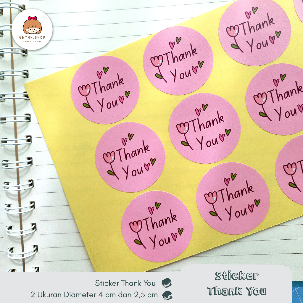 

Stiker Thank You | 2 Ukuran 4 dan 2,5 cm | ready stock | Series 8