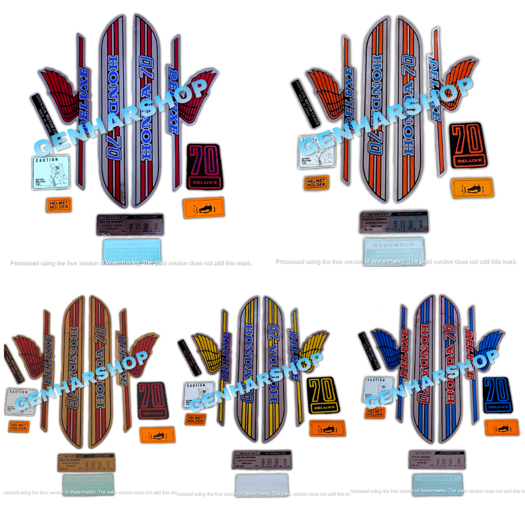 STIKER STRIPING LIS BODY MOTOR HONDA C70 SEPASANG STANDAR FULL SET