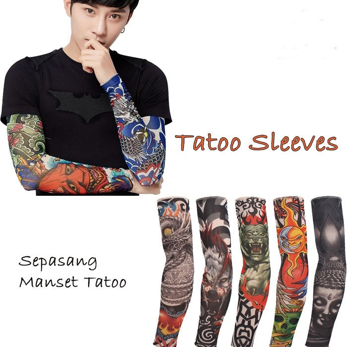 Sarung lengan tangan tatto / manset tangan motif tatto pria dewasa