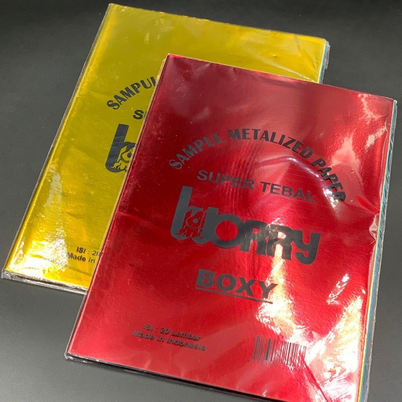 

Sampul buku boxy kertas kilat isi 20lbr