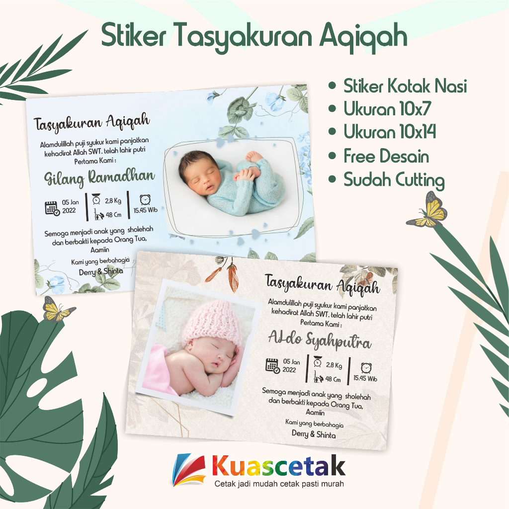 

STIKER AQIQAH TASYAKURAN CETAK STIKER KOTAK NASI STIKER AQIQAH