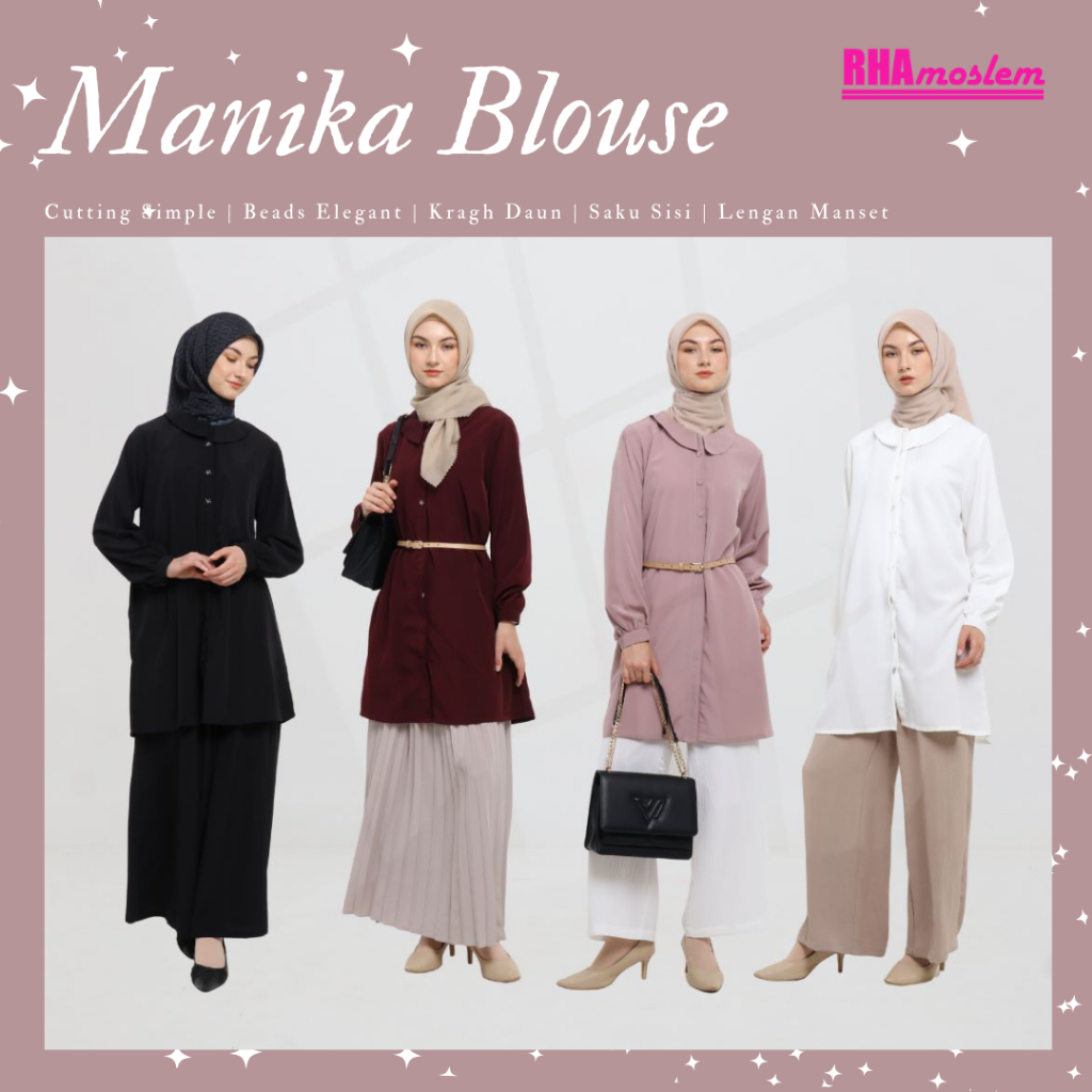Baju Atasan Putih Wanita Kekinian Lengan Panjang Korean Style Terbaru Mysure Manika Blouse Exclusive