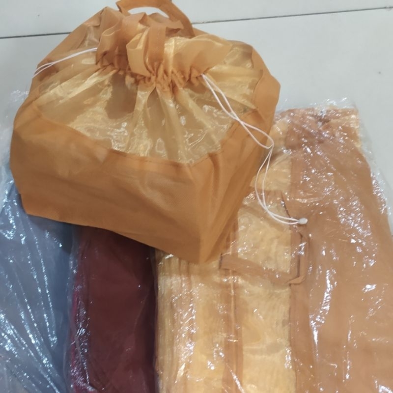 Tas serut nasi kotak atas organdi buat nasi box 22 isi 12 pcs terlaris dan termurah