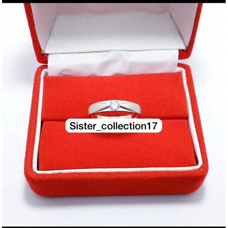 Cincin cewek cincin cowok cincin pria perak 925 lapis emas putih