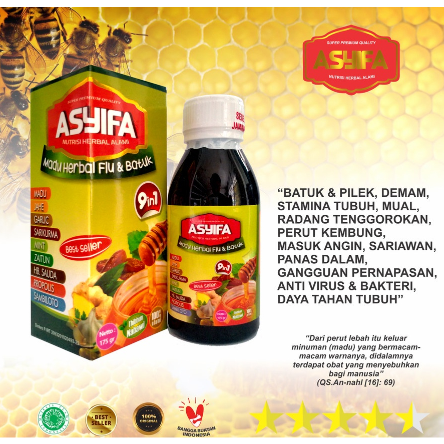 Madu Flu & Batuk Asyifa 9 in 1 - Madu Batuk Asyifa Original
