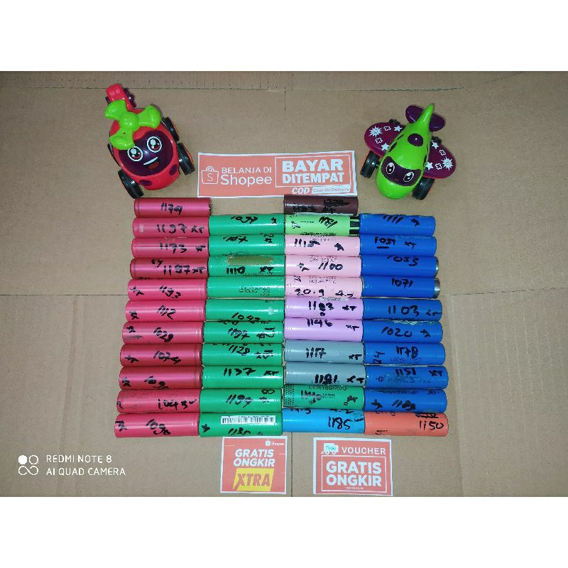 Baterai 18650 bekas laptop REAL CAPACITY 10xx - 11xx mAh