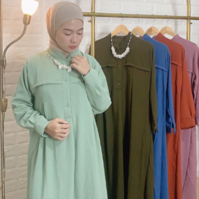 GAMIS RAINA/GAMIS FASHION WANITA MURAH/ GAMIS CRINKLE AIRFLOW