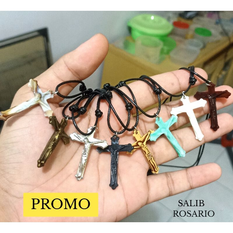 Kalung Salib / Kalung Salib Rosario Akrilik Bolak Balik
