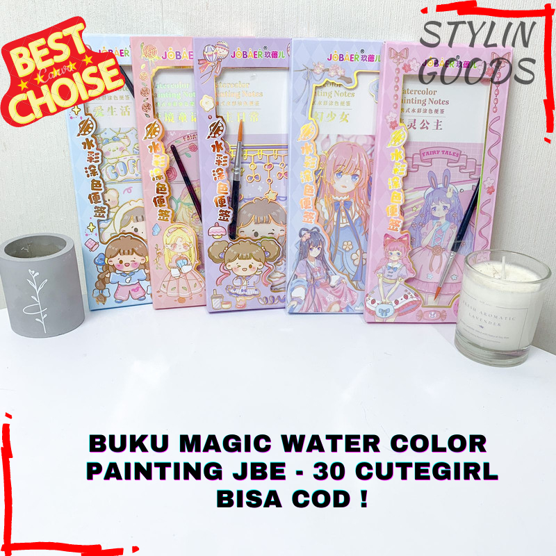 

BUKU GAMBAR LUKIS CAT AIR / BUKU MAGIC WATER COLOR PAINTING JBE-30 CUTEGIRL / 1 SET DENGAN KUAS DAN PEWARNA BISA COD