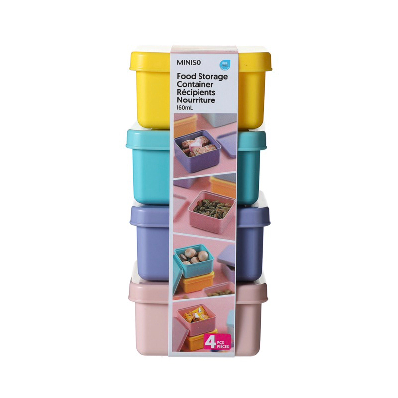 

FOOD STORAGE CONTAINER MINISO TEPAK MAKAN BUAH SNACK 4pcs 160ml