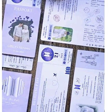Undangan Pernikahan Pasport tema BTS