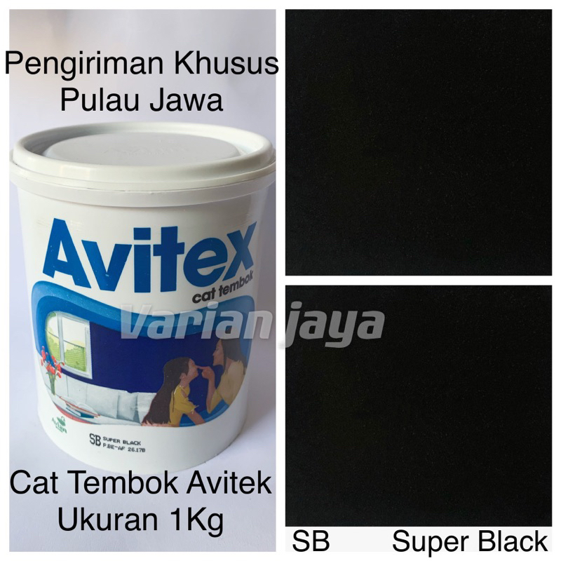Cat Tembok 1kg Hitam Avitex Super Black