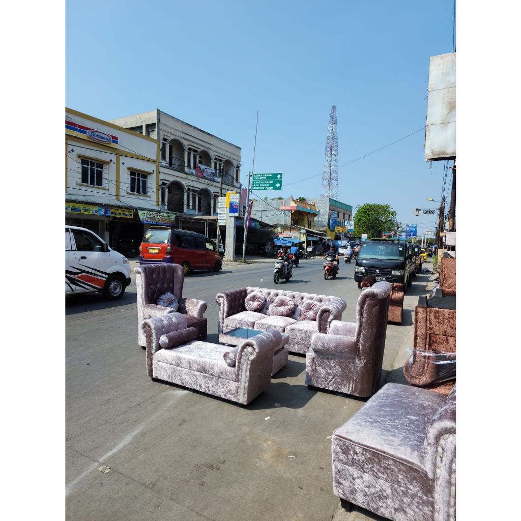 Sofa Barbie mewah / sofa beludru