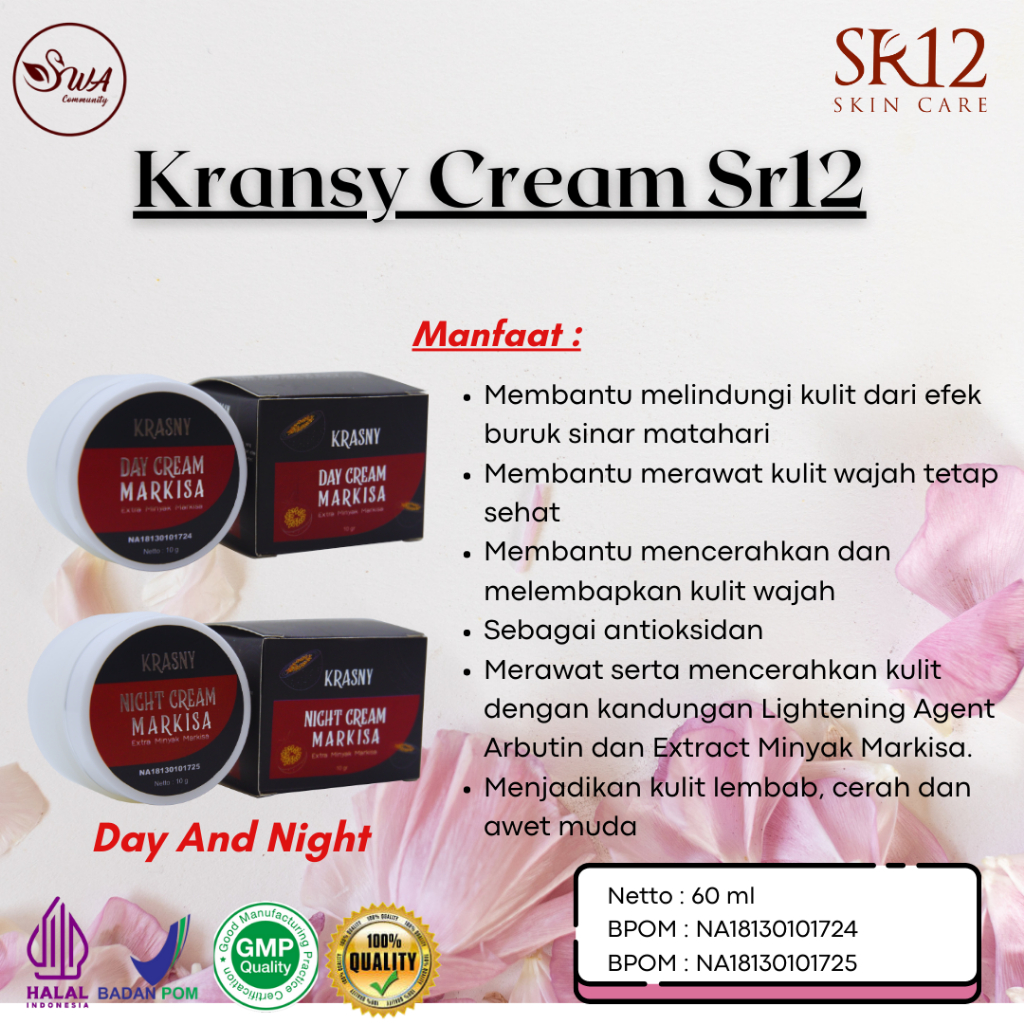 

KRASNY CREAM DAY & NIGHT SR12| KRIM U NTUK KULIT KERING & KUSAM